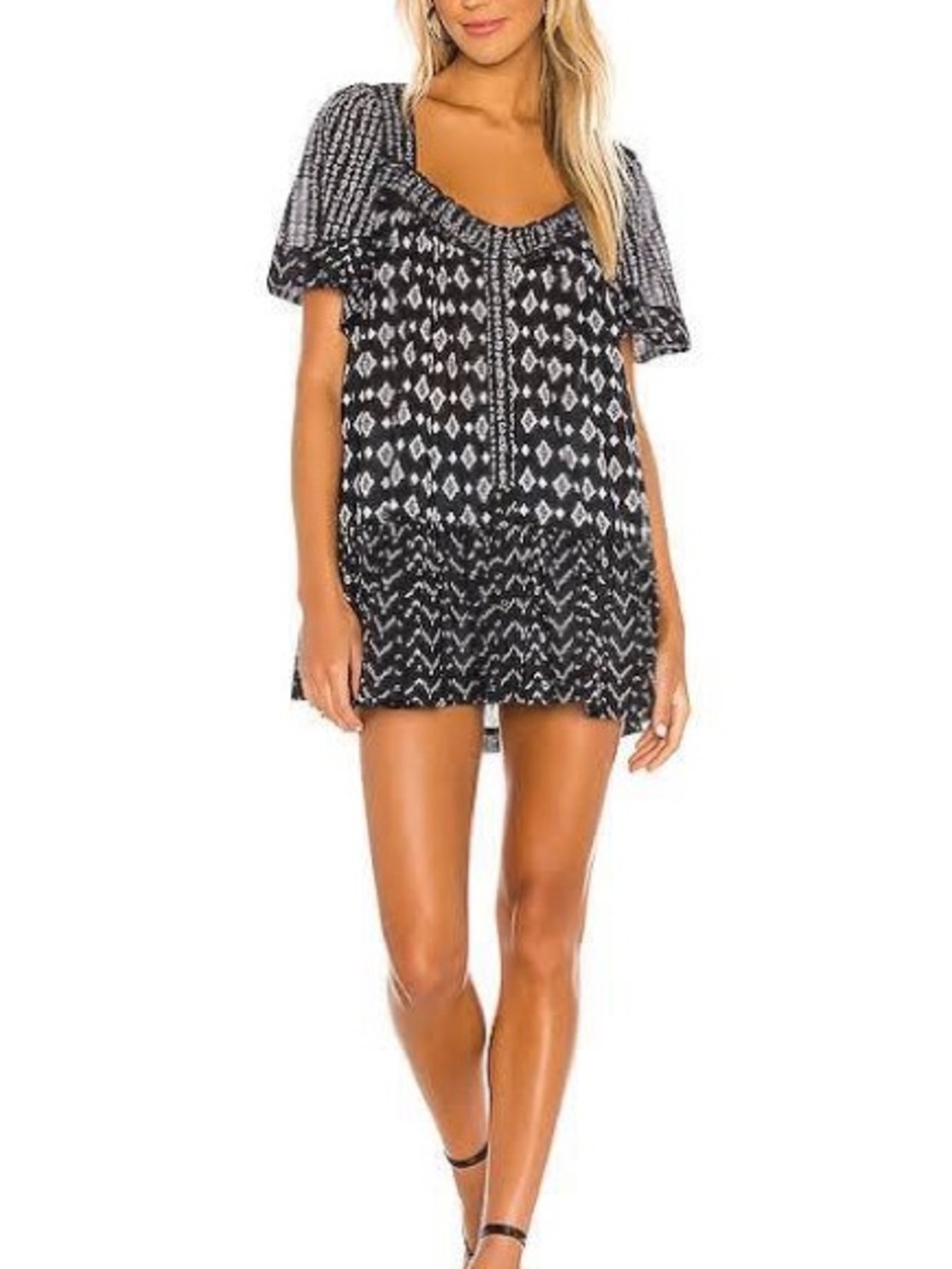 Free People Hearts Desire Printed Babydoll Mini Dress